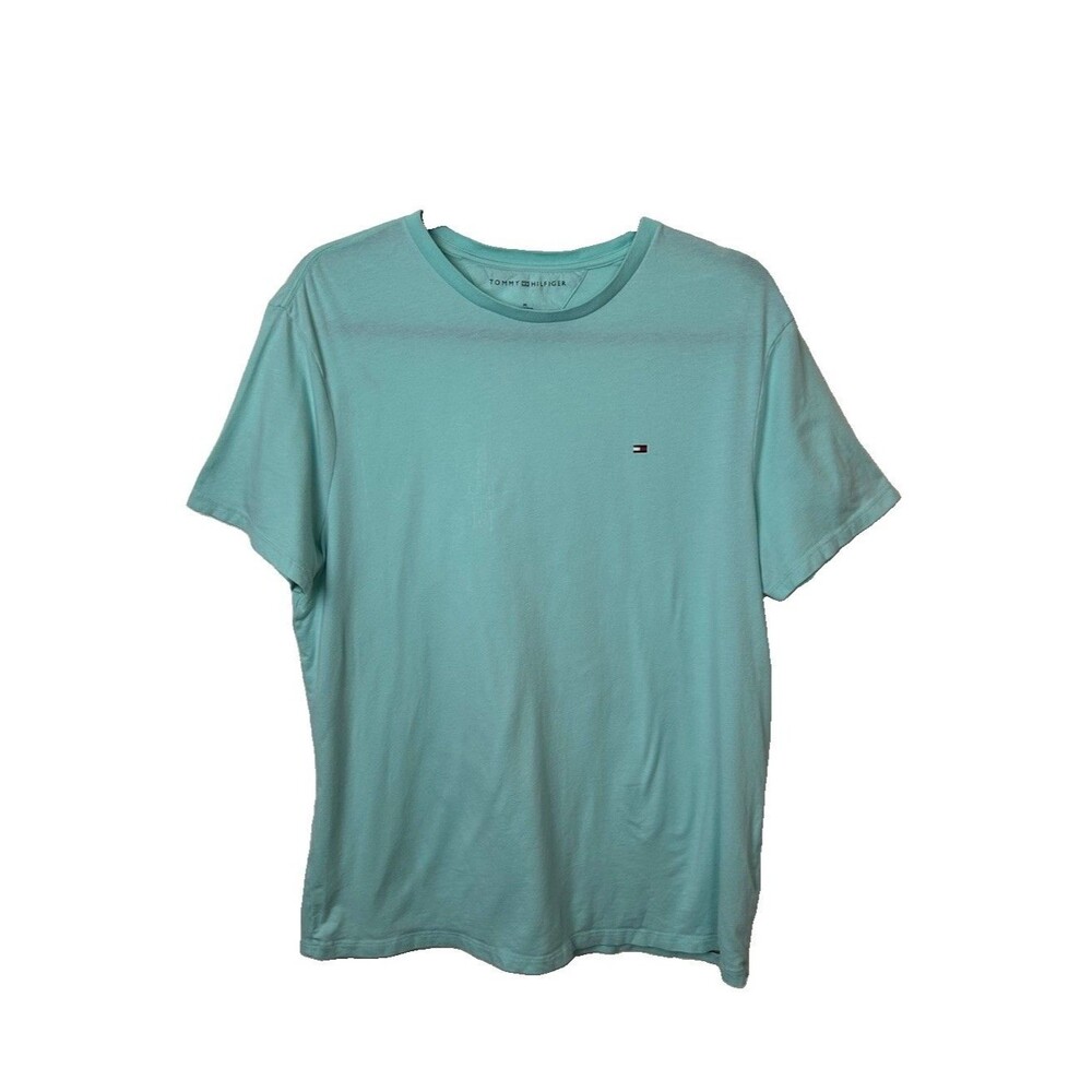 Tommy Hilfiger Mens Size Medium Mint Green Crewneck Cotton Classic T-Shirt